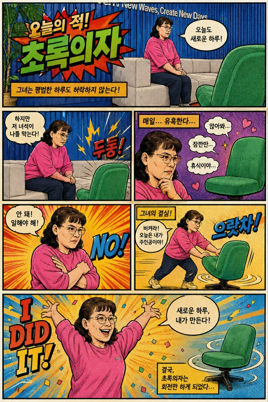 커뮤니티 참여자가 만든 초록의자 AI 만화